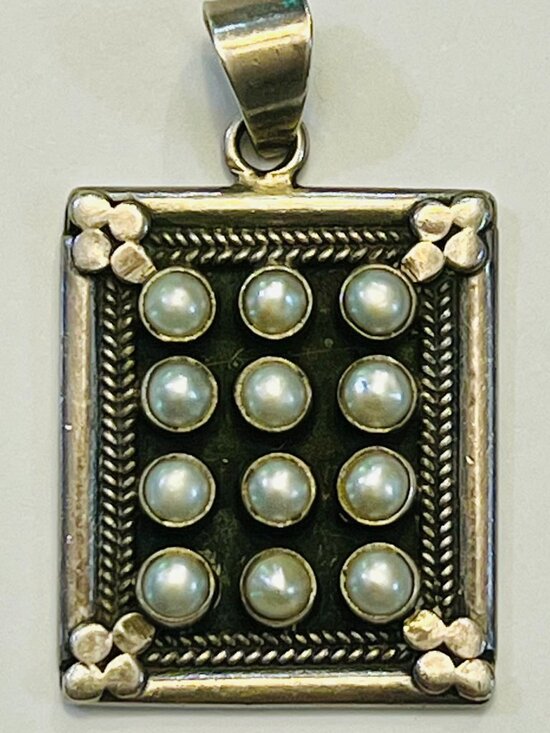 Sundance Jewelry - Sundance Sterling Silver 925 Rectangle Pendant with Pearls "RARE"